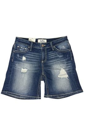 Daytrip Virgo Curvy Fit Midrise Distressed Denim Shorts W26